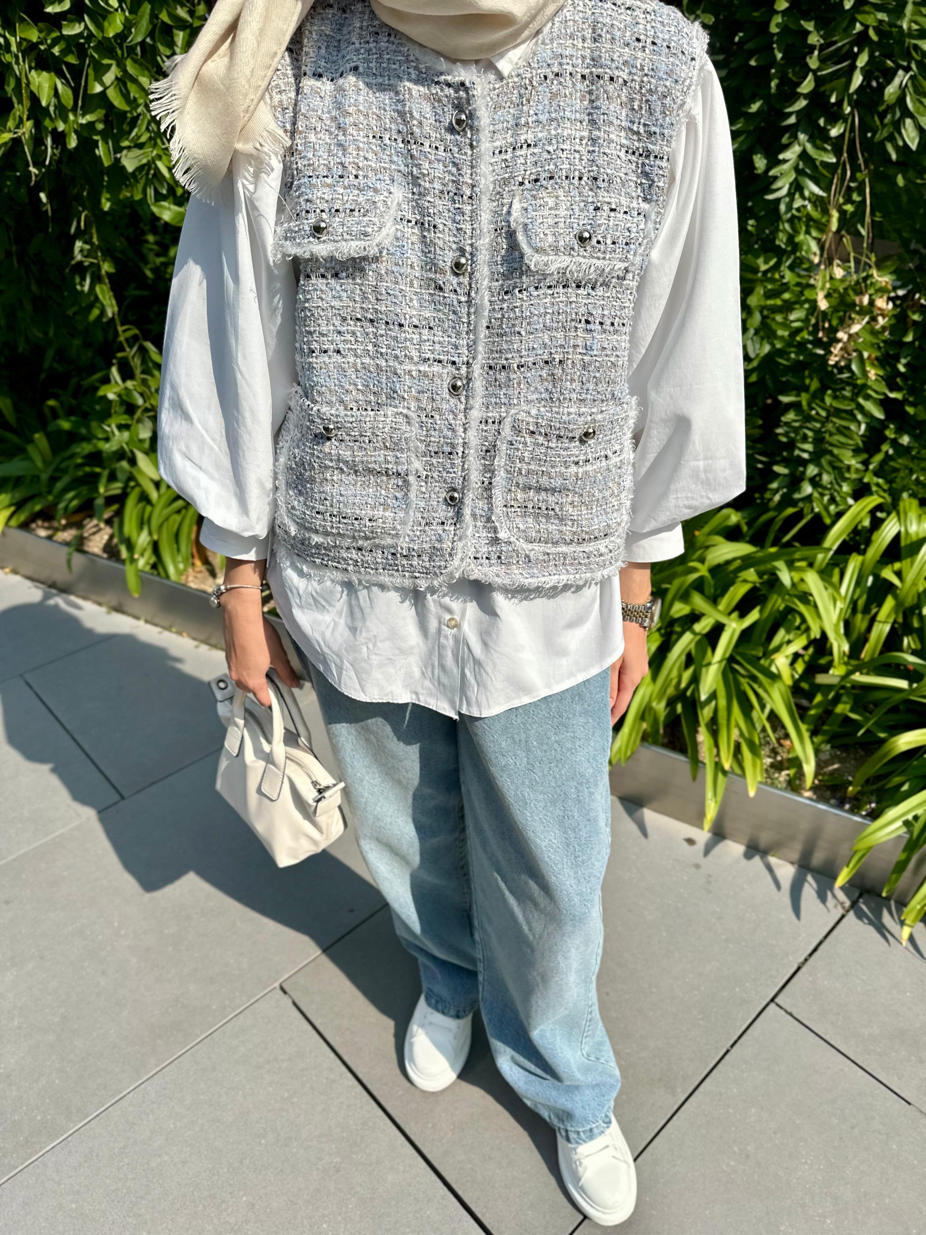 TUVIT YELEK / BAGGY JEANS / KOL GOMLEK - nuha collection