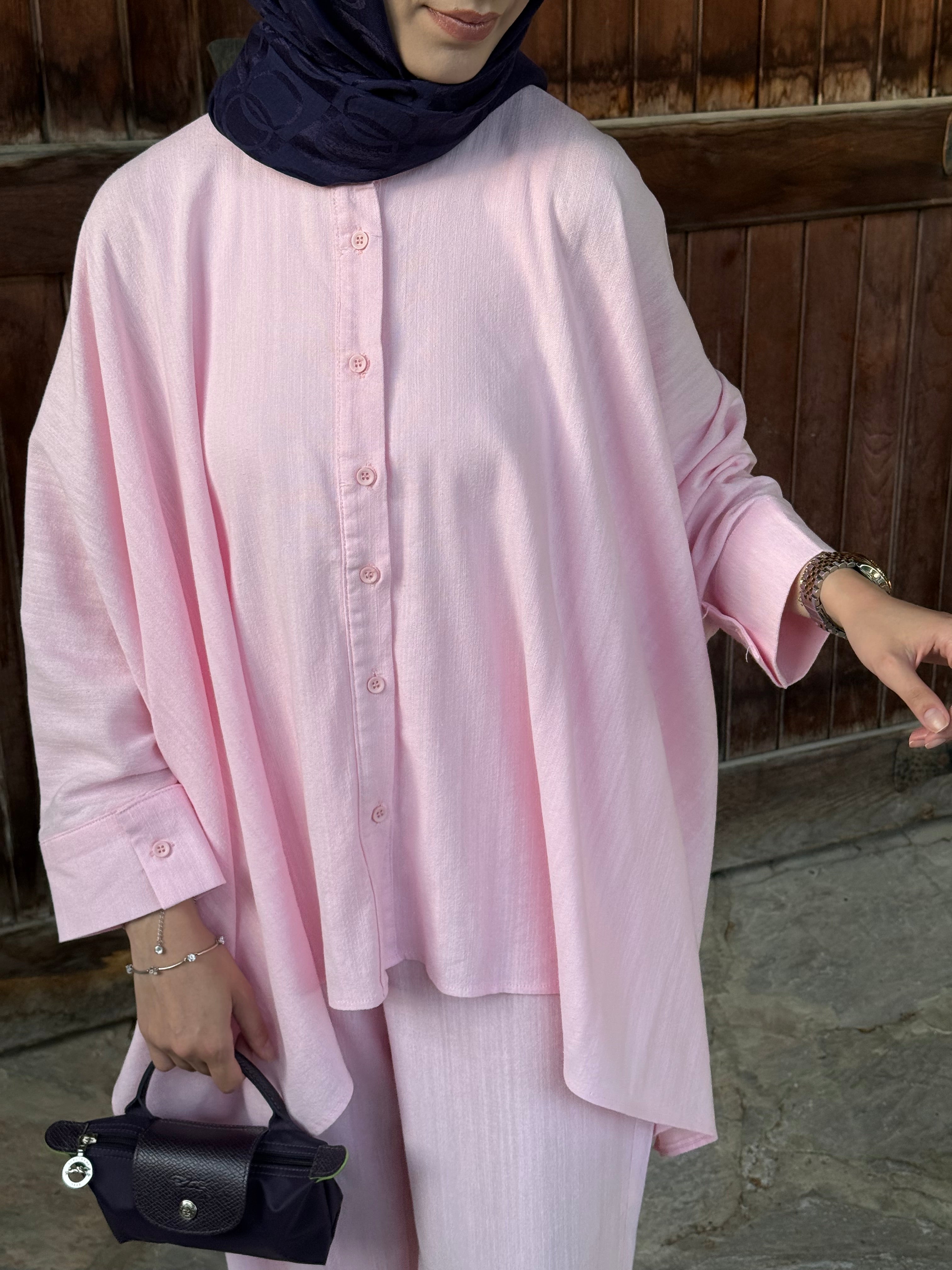 Yarasa Keten Takım Pembe