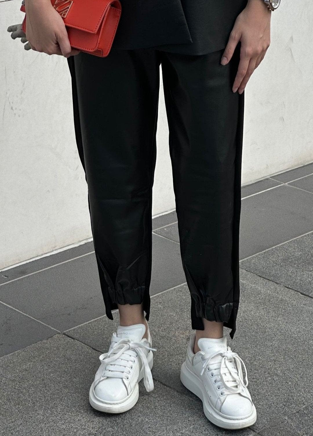 DERI DETAYLI BUZGU PACA PANTOLON - nuha collection