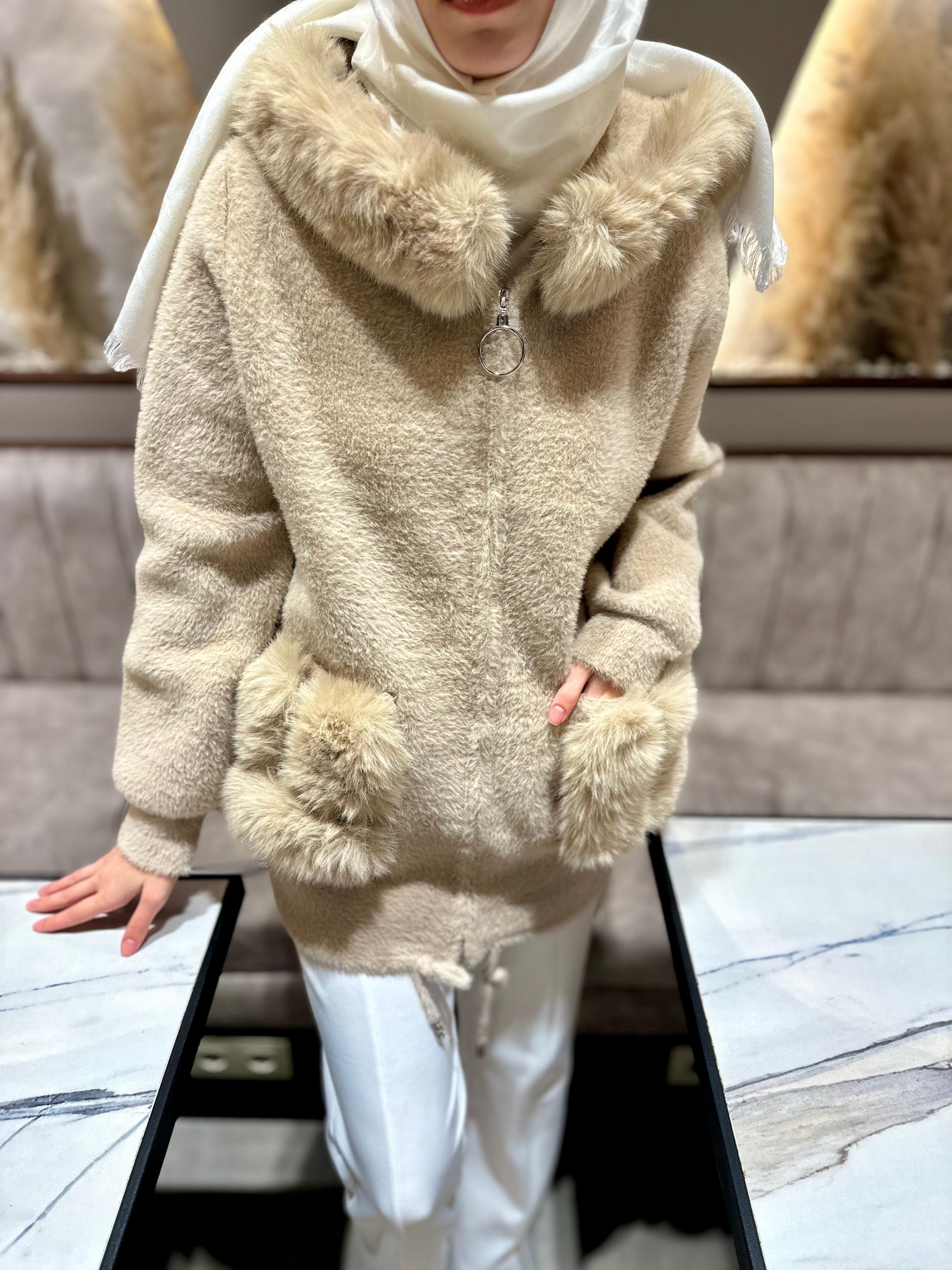 ANGORA KURKLU CEKET - nuha collection