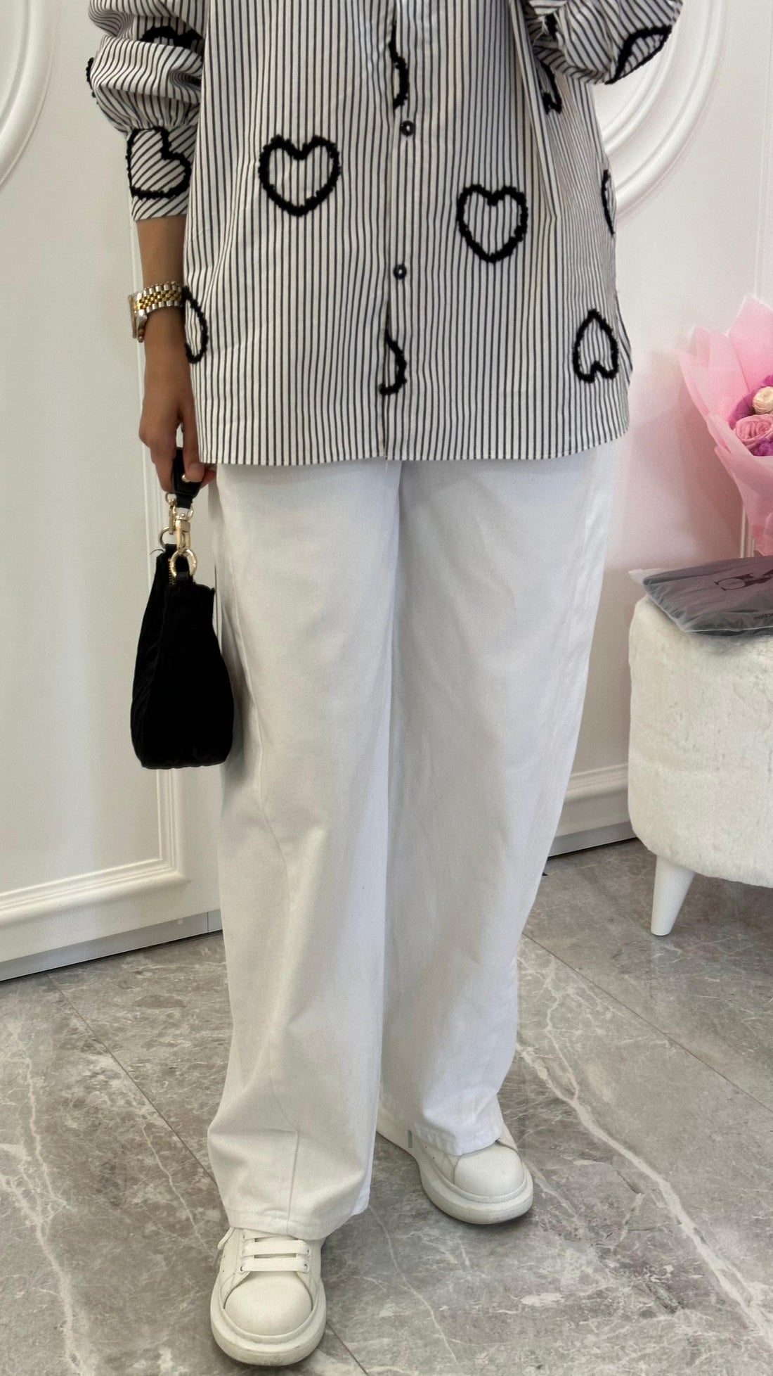 BEYAZ KOT PANTOLON - nuha collection