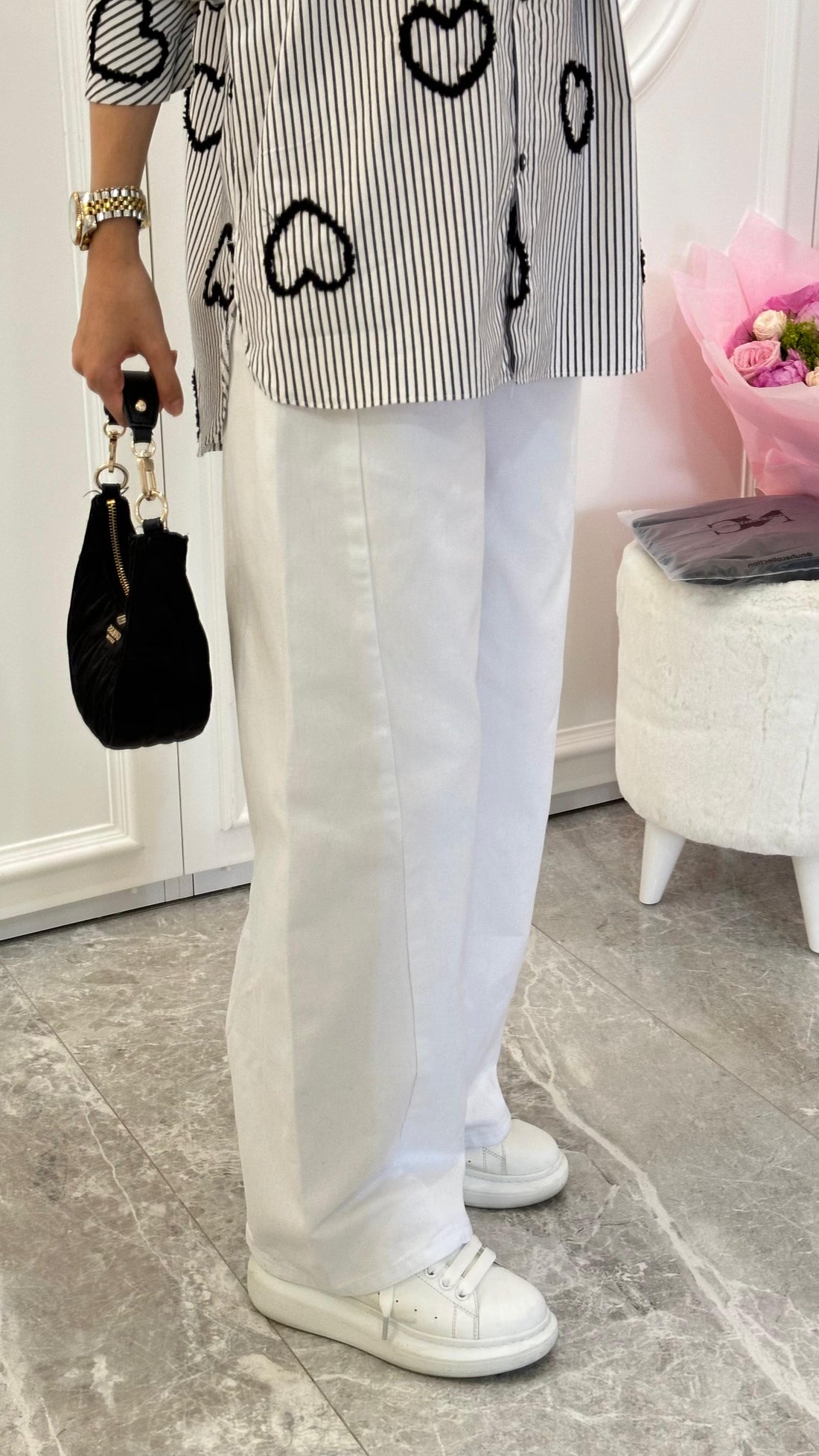 BEYAZ KOT PANTOLON - nuha collection