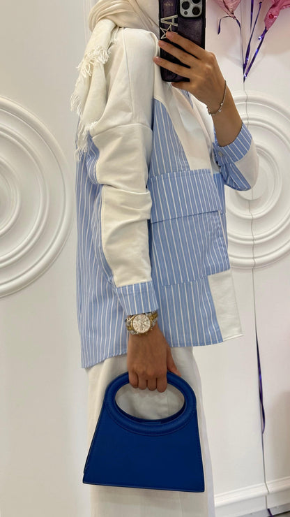 CIZGILI SWEAT GOMLEK / PACA DETAYLI KOL PANTOLON - nuha collection