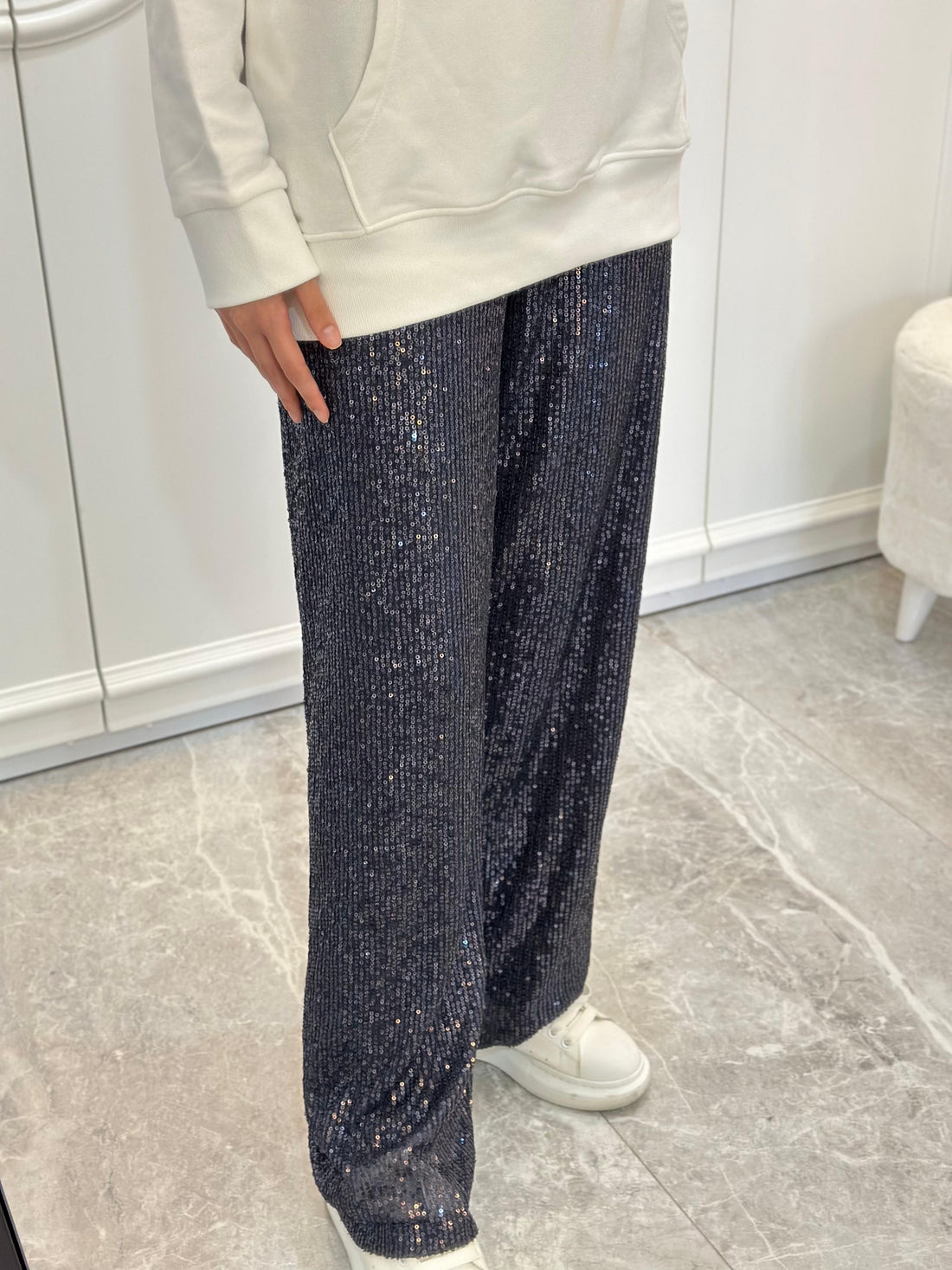 PAYETLI PANTOLON LACIVERT - nuha collection